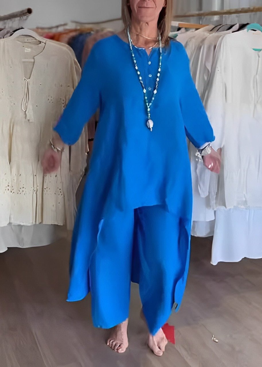 Kostym med byxor i linne